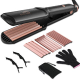 SixriverLady 3 in 1 Flat Crimping Iron Plates Ceramic Waver Hair Tool