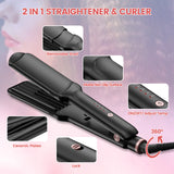 SixriverLady 2 in 1 Flat Straightener and Waver Hair Tool - Black