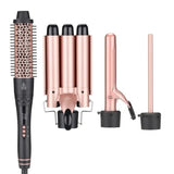 SixriverLady 4-in-1 Interchangeable Curling Iron Set and Hot Air Brush