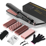 SixriverLady 4 in 1 Interchangeable Straightener Waver Hair Tool With Corn Curlers