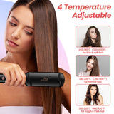 SixriverLady 4 in 1 Interchangeable Straightener Waver Hair Tool With Corn Curler - black