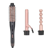 SixriverLady 3-in-1 Interchangeable Curling Wand Roller with Hot Air Brush