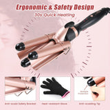 SixriverLady 3 Barrel Curling Iron Wand Fast Heating Hair Crimper Hair Waver