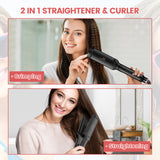 SixriverLady 2 in 1 Flat Straightener and Zigzag Waver Hair Tool - Black