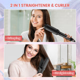 SixriverLady 2 in 1 Flat Straightener and Waver Hair Tool - Black