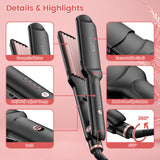 SixriverLady 4 in 1 Interchangeable Straightener Waver Hair Tool With Corn Curlers