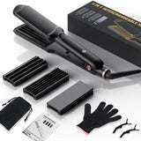 SixriverLady 4 in 1 Hair Crimper for Women Hair Waver Hair Straightener Curling Iron