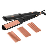 SixriverLady 4-in-1 flache Crimpeisenplatten, Keramik-Wave-Haar-Lockenstab