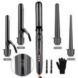 SixriverLady 5 in 1 Hair Rotating Curler Wand Set