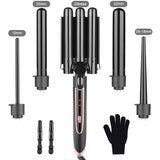 SixriverLady 5-in-1 Curling Iron Set - Black