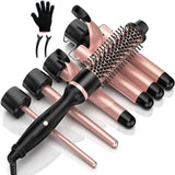 SixriverLady 5 in 1 cordless curling irons LED Temperature hair curler