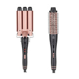 SixriverLady 2-in-1 Waver Curling Iron Set with Curling Brush