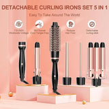 SixriverLady 5 in 1 cordless curling irons LED Temperature hair curler